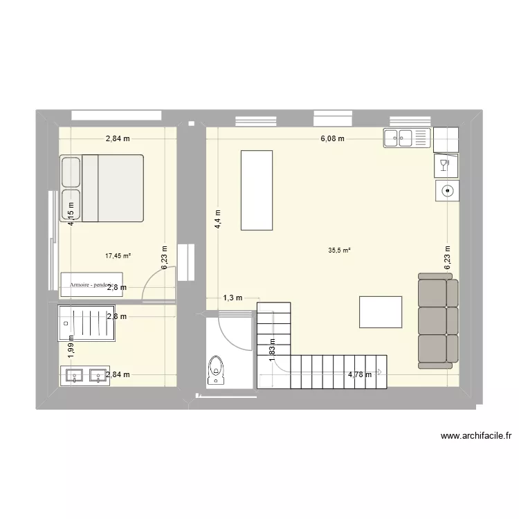 Grange 2-A. Plan de 2 et 53 m² Grange 2-A. Plan de 2 et 53 m²