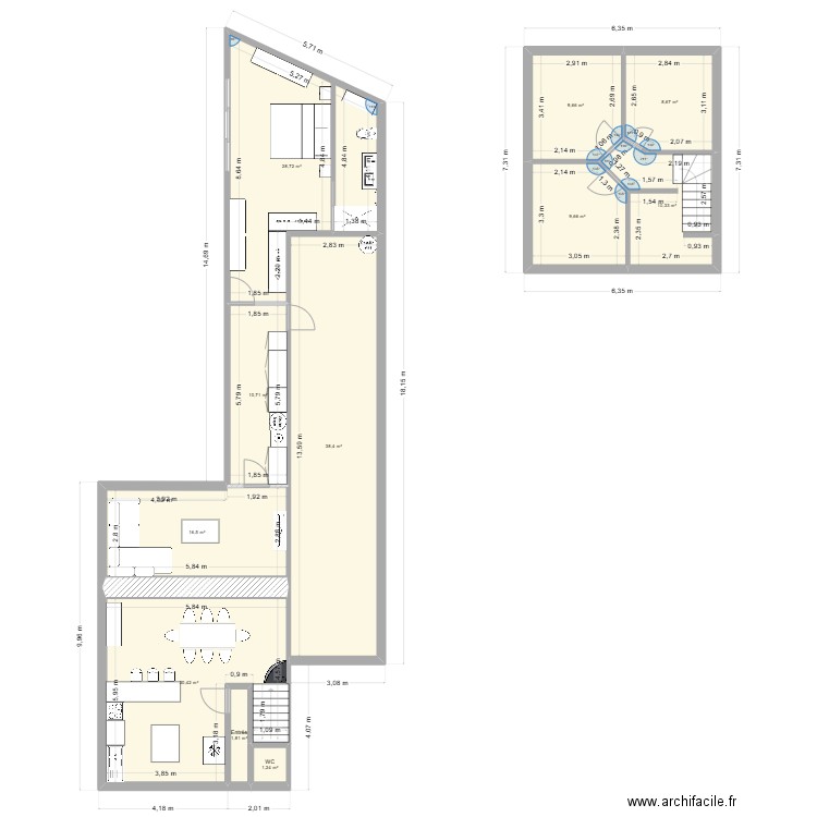 RDC Maison Loon-Plage avec marche. Plan de 11 pièces et 166 m2