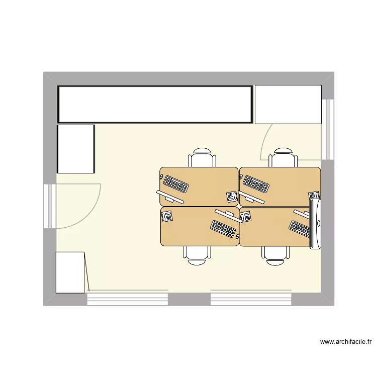 Bureau OFAC. Plan de 1 pièce et 23 m²