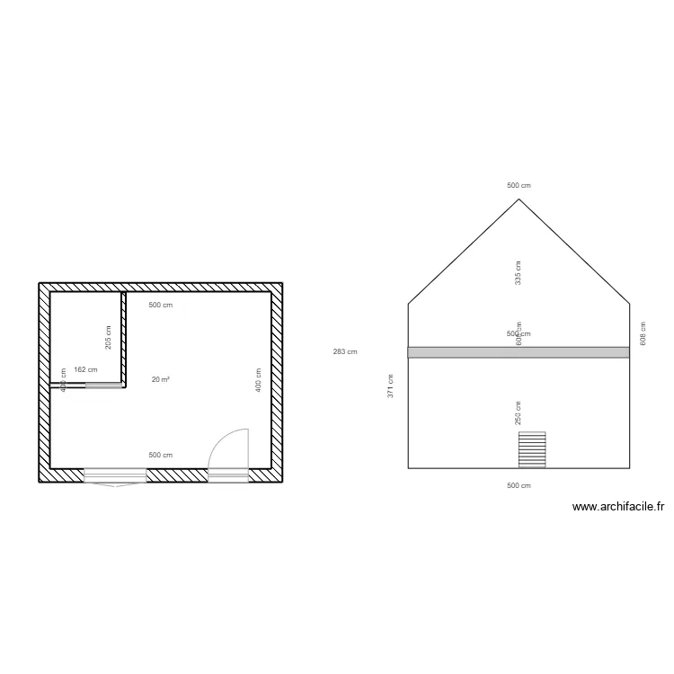 studio &eacute;tudiant1. Plan de 