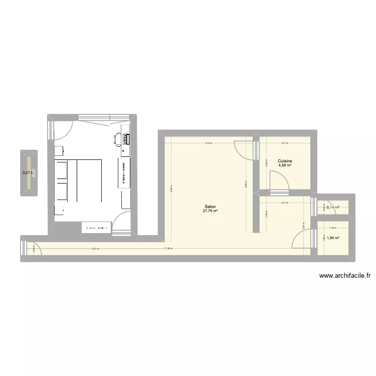 Le plan des papillons 2. Plan de 5  et 36 m²
