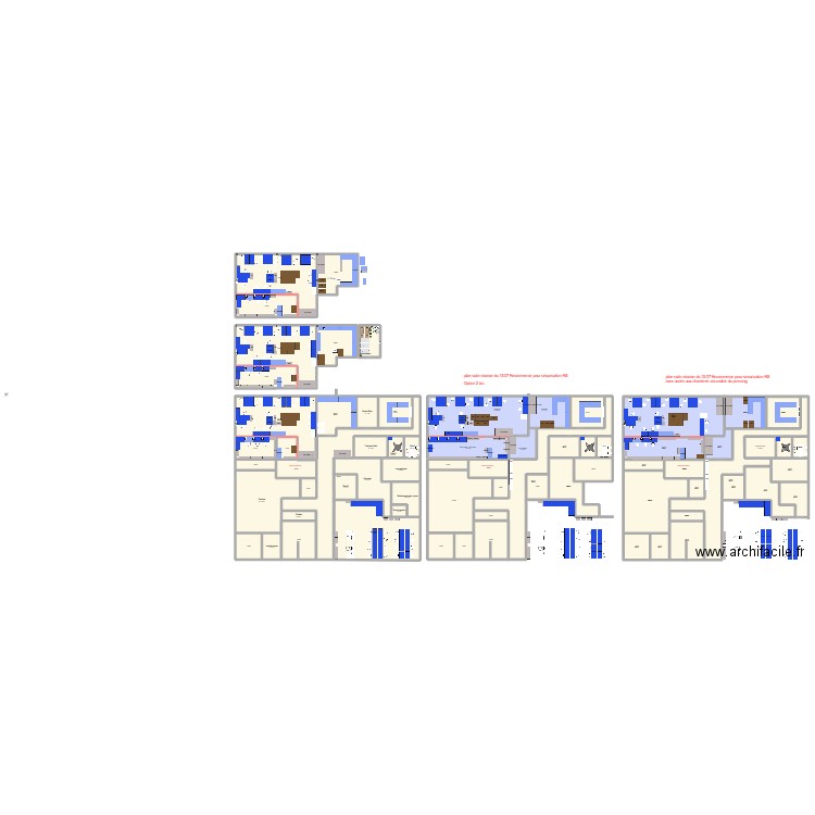 Sécurisation RS + agrandissement. Plan de 72 pièces et 2343 m2