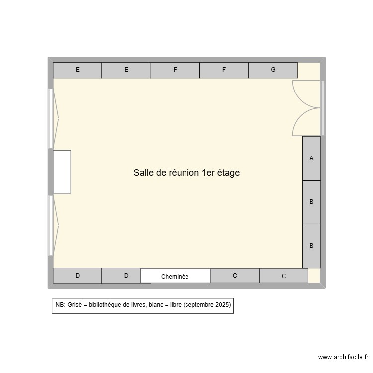 Salle de réunion 1er étage. Plan de 1 pièce et 23 m2