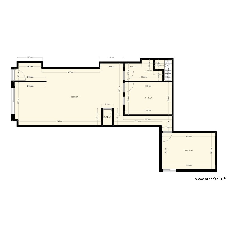 la noue-masse-F3. Plan de 5 pièces et 67 m2