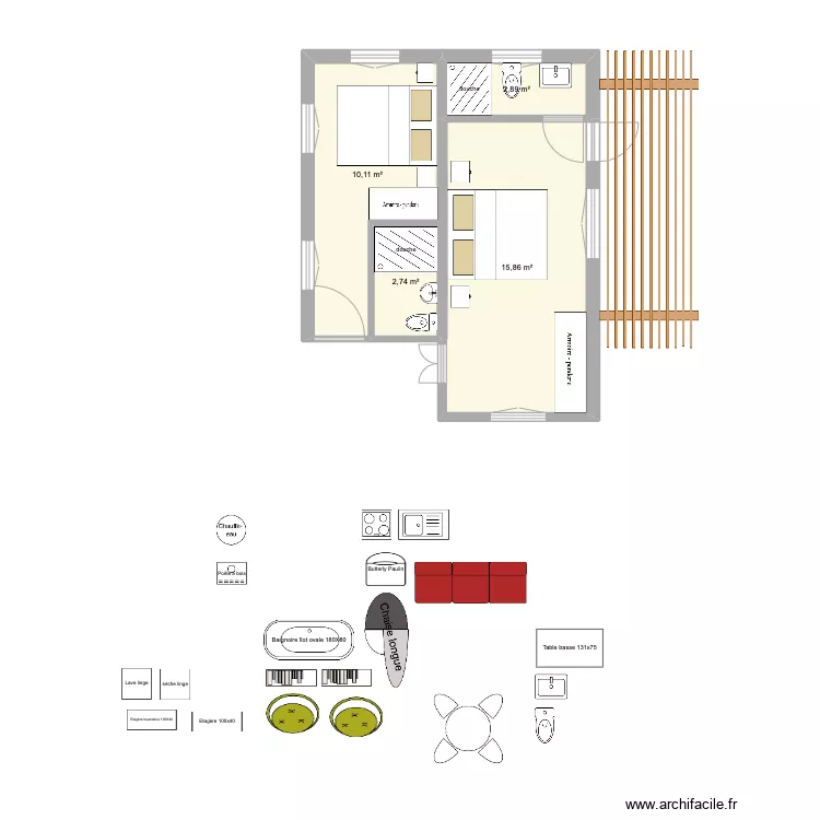 Maison &eacute;tage 1. Plan de 