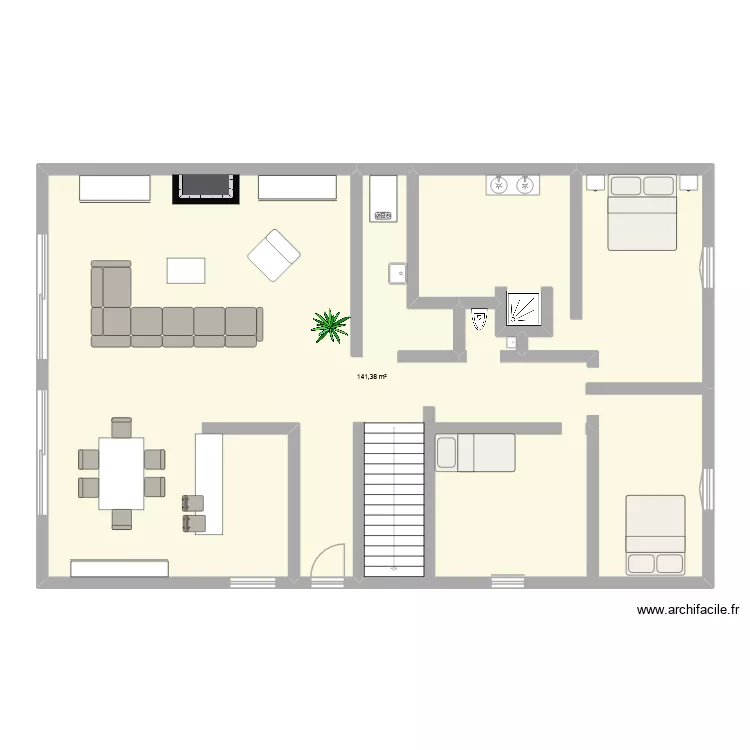cam. Plan de 1 Pièce et 141 m²