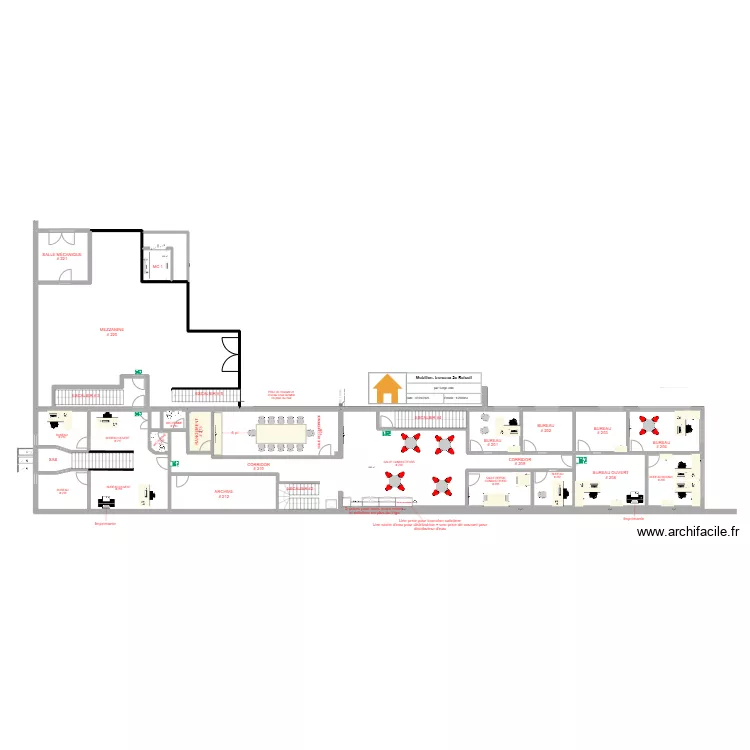 Mobiliers bureaux 2e Beloeil. Plan de 