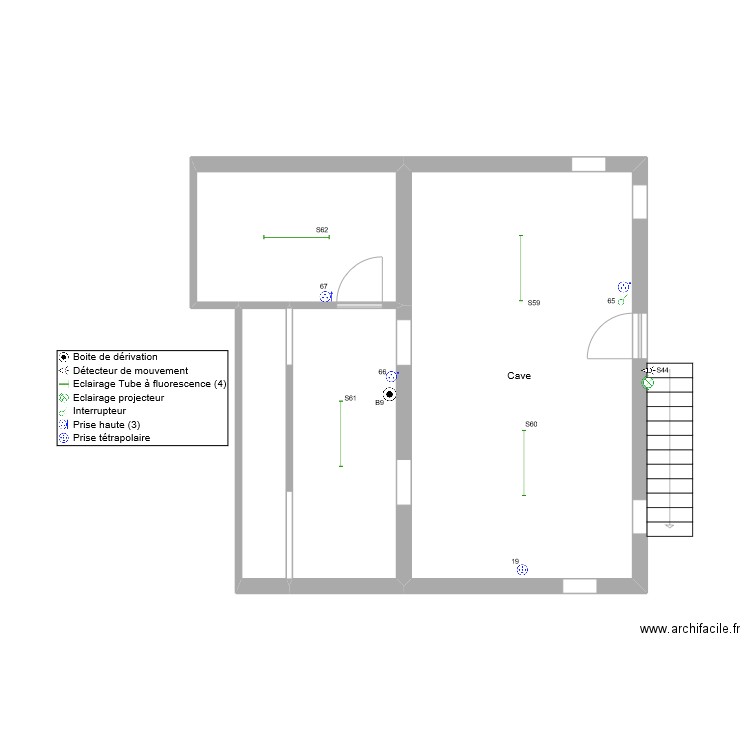 Antoine théo cave Ecl. Plan de 4 pièces et 48 m2