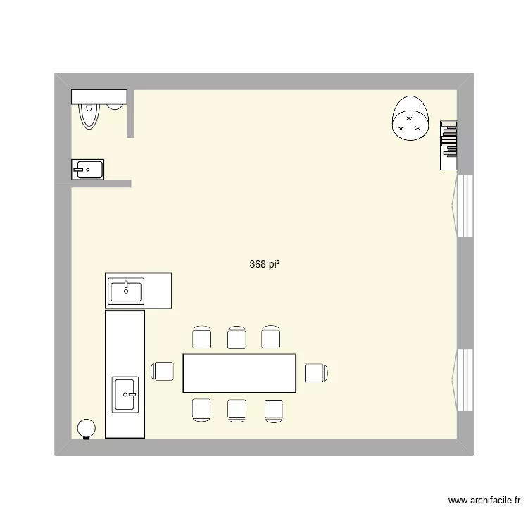 am&eacute;nagement. Plan de 1  et 34 m²