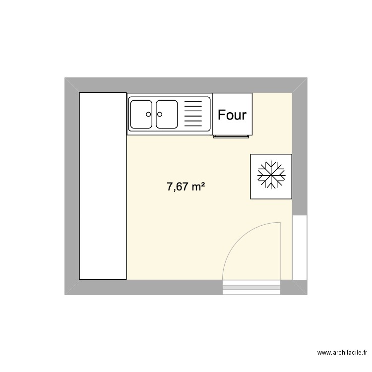 cuisine freville. Plan de 1 pièce et 8 m2