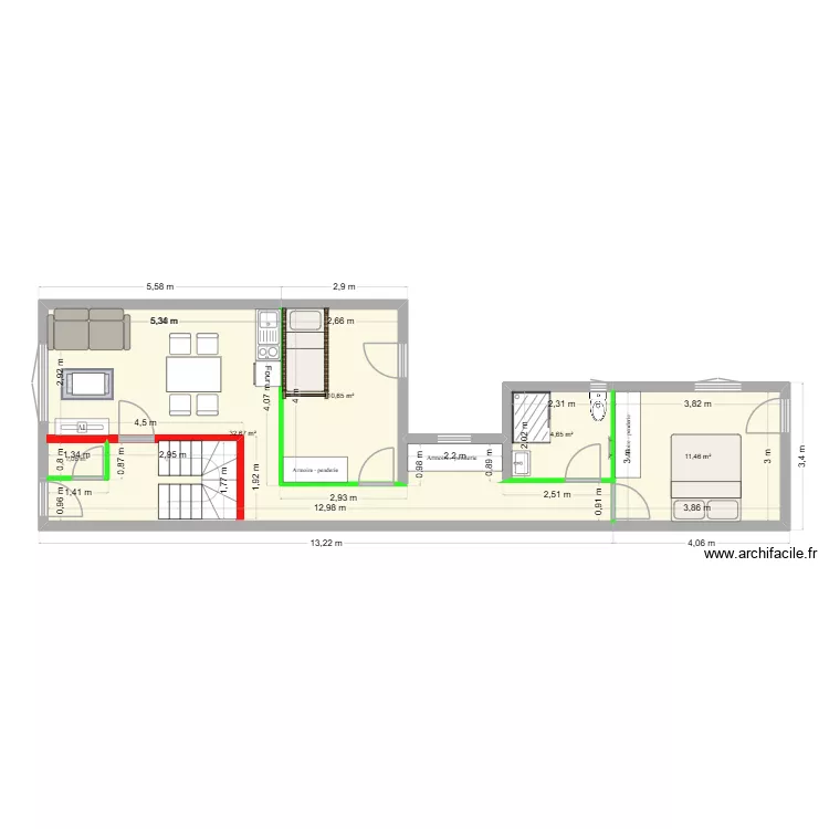 rdc Wim. Plan de 5 Pièces et 61 m² rdc Wim. Plan de 5 Pièces et 61 m²
