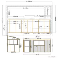 aménagement préau / Langrune / Bruno Ly/ plan debit 2