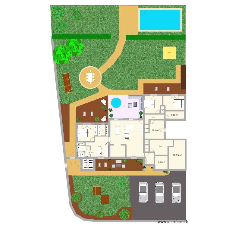 Alison - Extension Olbreuse 04. Plan de 20 pièces et 182 m2