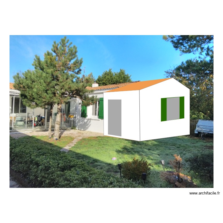 Montage c&ocirc;t&eacute; jardin. Plan de 0 pièce et 0 m2