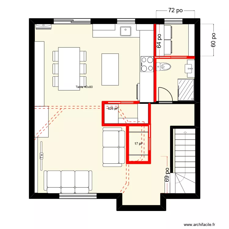 joelle rdch 3. Plan de 2 Pièces et 60 m² joelle rdch 3. Plan de 2 Pièces et 60 m²