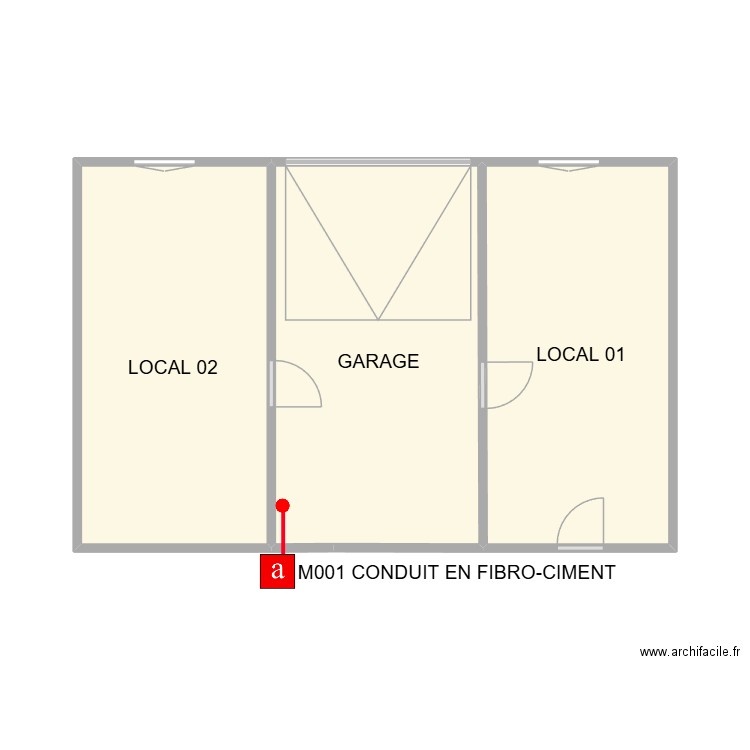 PLAN BEAUVOISIN RDC. Plan de 3 pièces et 36 m2