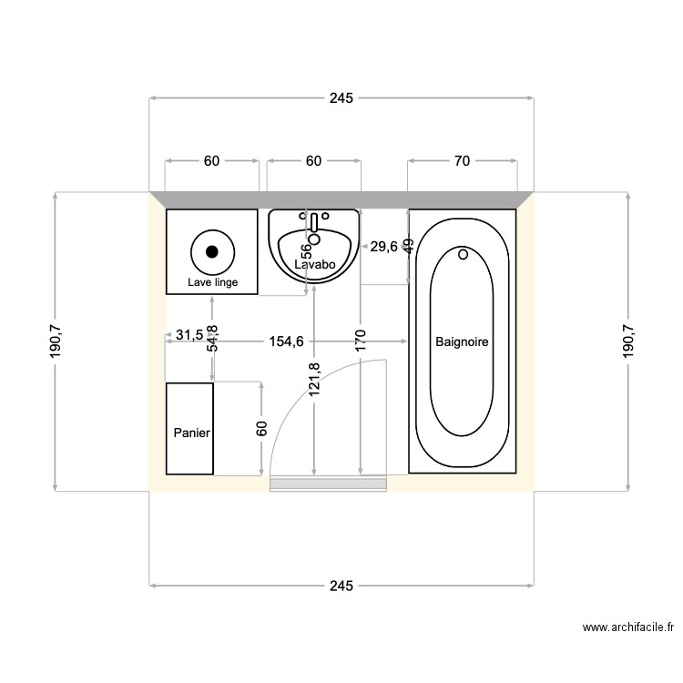 Bourgeois Actuel. Plan de 1 pièce et 4 m2