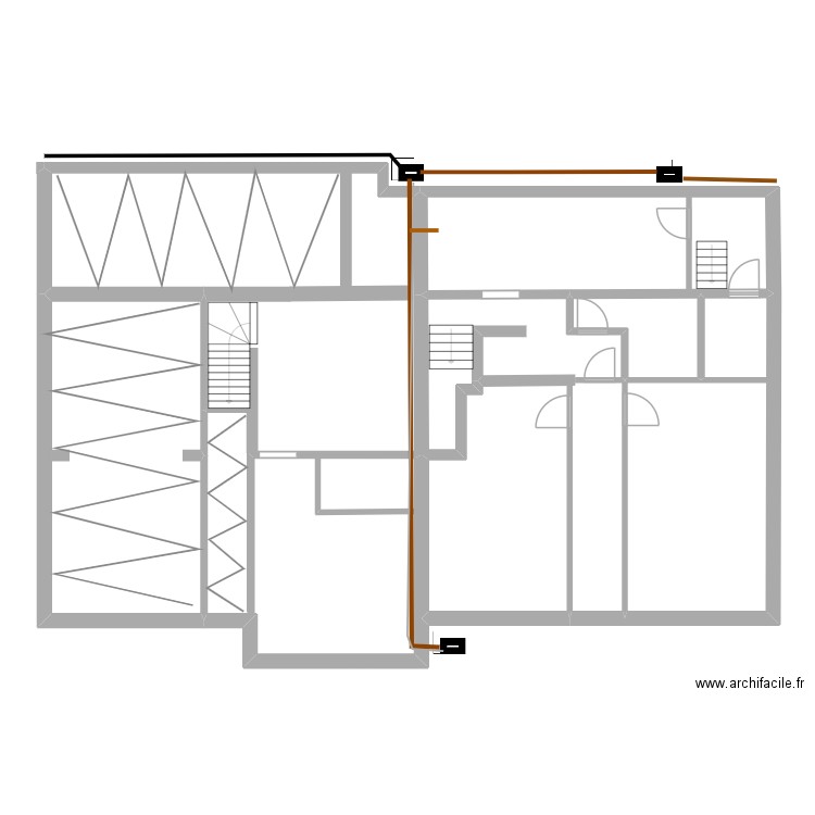 plan 50 Int 1 cave. Plan de 6 pièces et 204 m2