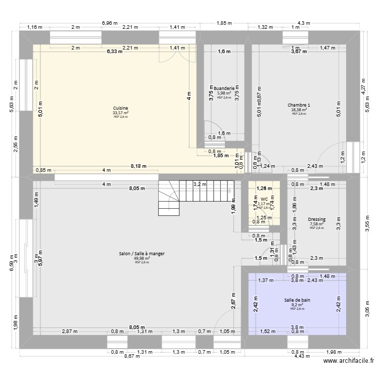 MAISON AVEC TOUTES COTES. Plan de 7 pièces et 127 m2