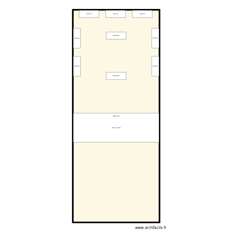 Implantation SS ENS + Outillages. Plan de 1 pièce et 193 m2