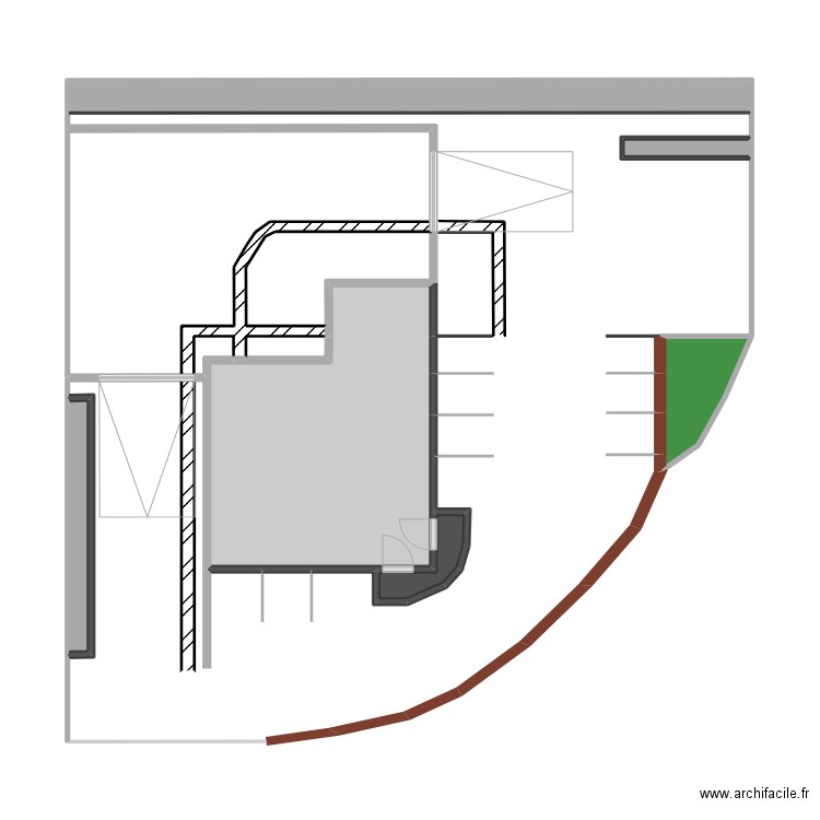 comble. Plan de 11 pièces et 66 m2