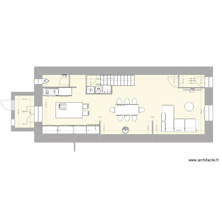 CLOE loft bas. Plan de 