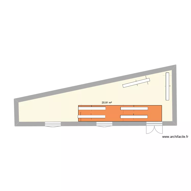 abri v&eacute;los. Plan de 1  et 21 m²