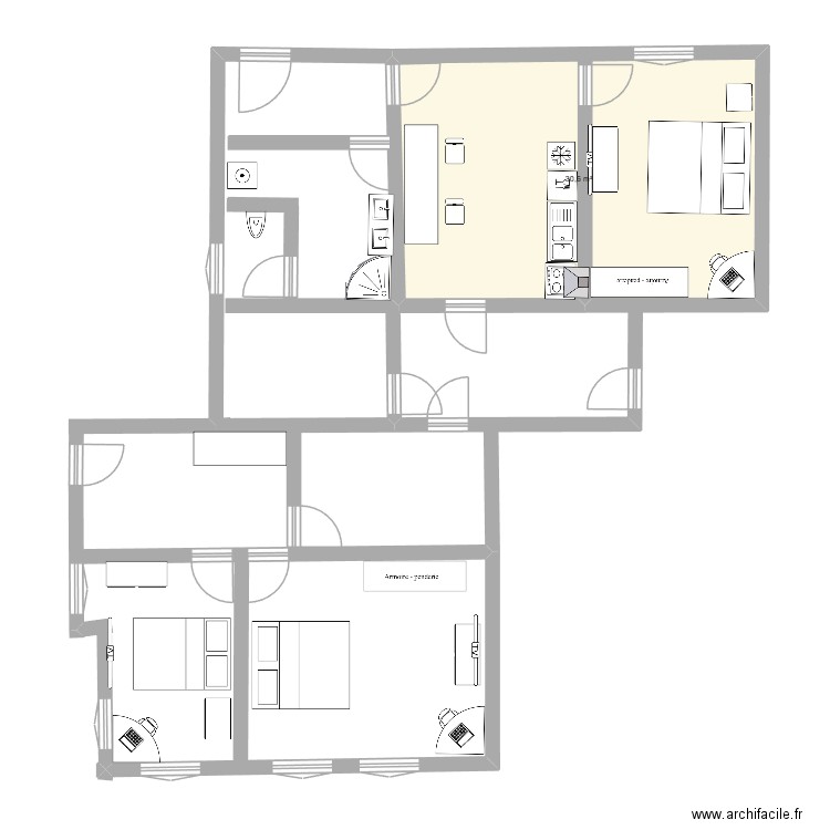 nieul. Plan de 1 pièce et 31 m2