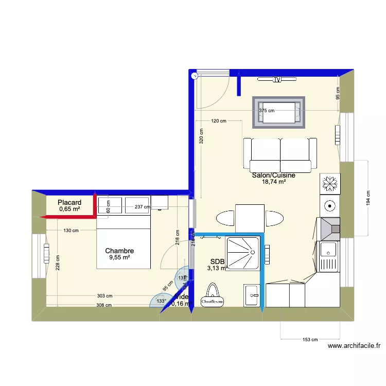Louis Pasteur 2 (SDB plus petite). Plan de 