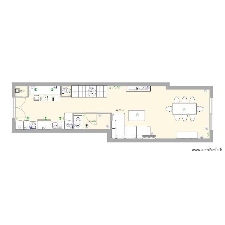 Lafond elec. Plan de 8 pièces et 87 m2