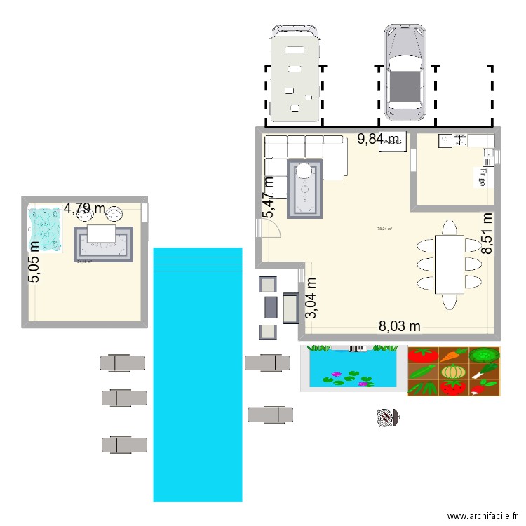 Maison Lily 1. Plan de 2 pièces et 102 m2