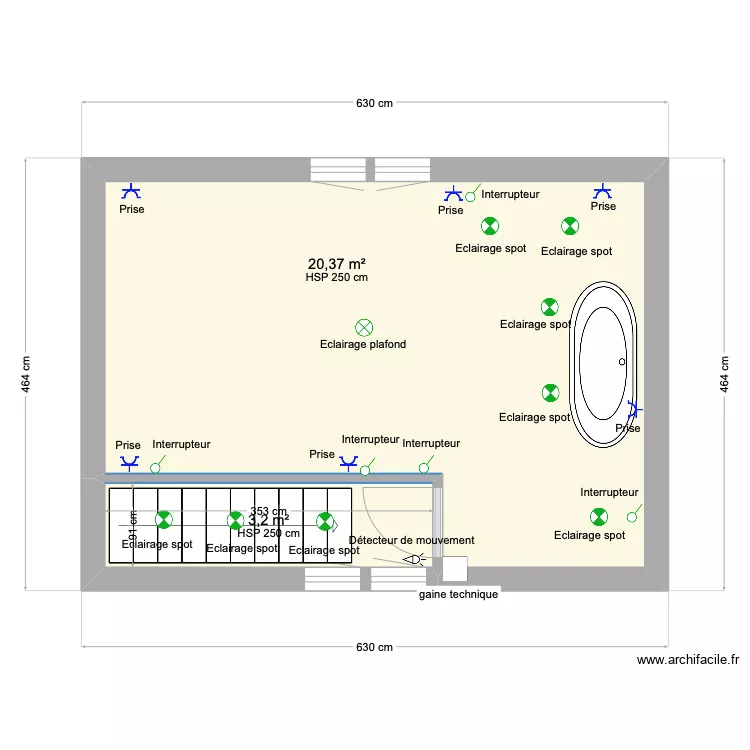 Etage &eacute;lectrique 1. Plan de 