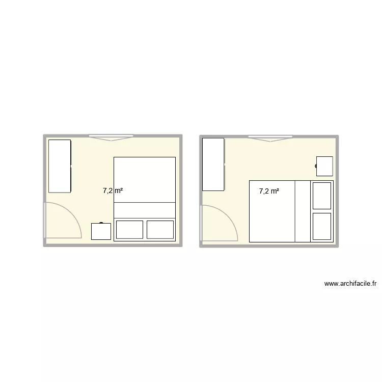 chambre eva. Plan de 2 et 14 m² chambre eva. Plan de 2 et 14 m²