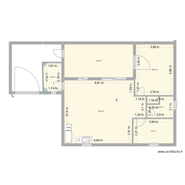 CN projet. Plan de 6 pièces et 104 m2