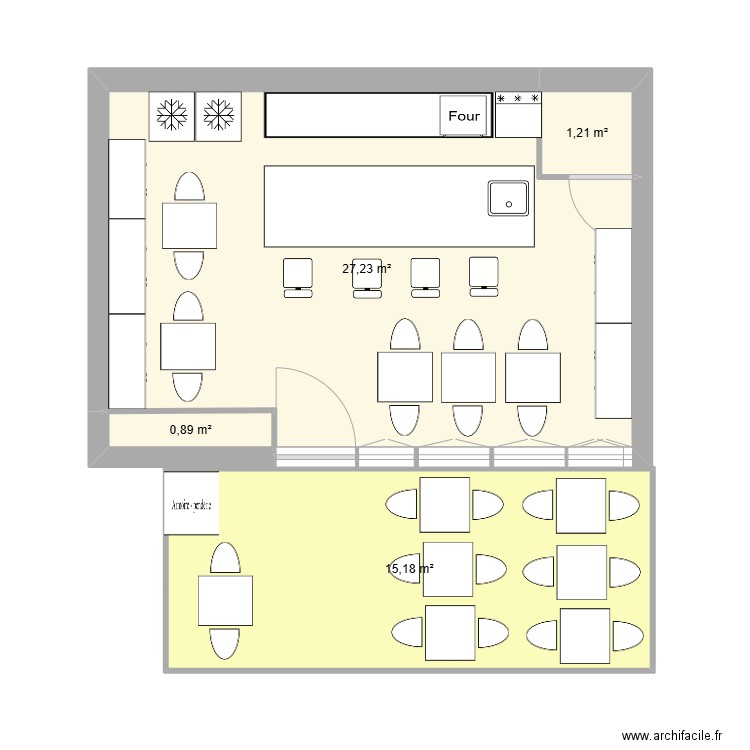 courtejaire  2. Plan de 4 pièces et 45 m2