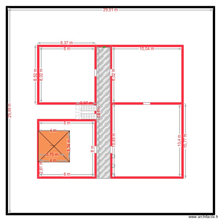 Définitif - Terrasses - Château d'eau - Avec cotes. Plan de 8 pièces et 1112 m2
