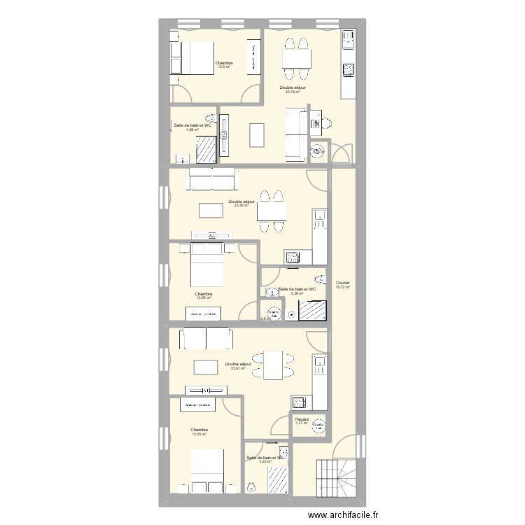 eauze s.g.2. Plan de 13 pièces et 199 m2
