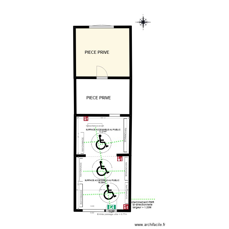 CANDY SHOP. Plan de 1 pièce et 15 m2