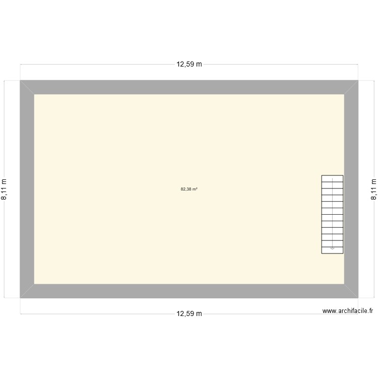 auriac. Plan de 1 pièce et 82 m2