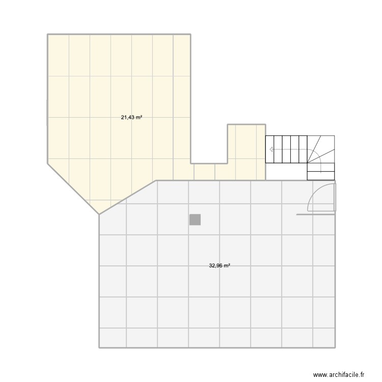 Bures. Plan de 2 pièces et 54 m2