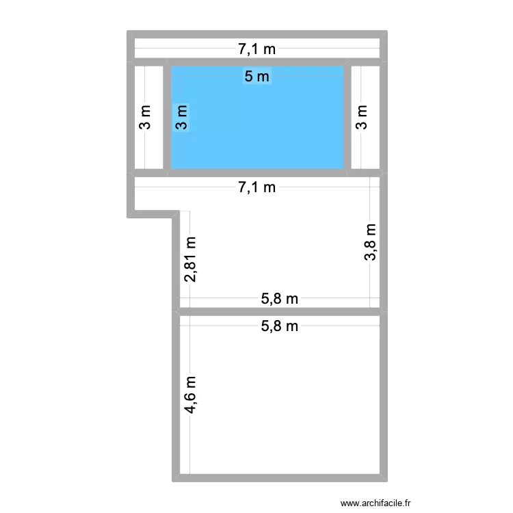 agrandi. Plan de 6  et 74 m²