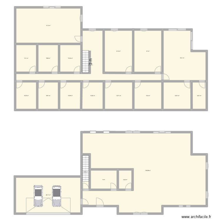 6030. Plan de 21 pièces et 468 m2
