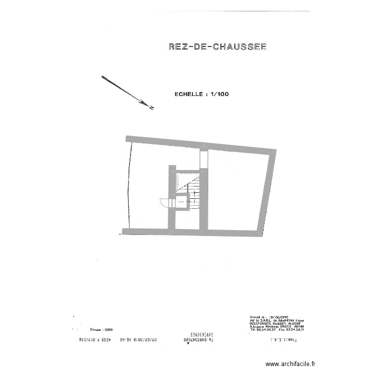 studio et resto. Plan de 2 pièces et 11 m2