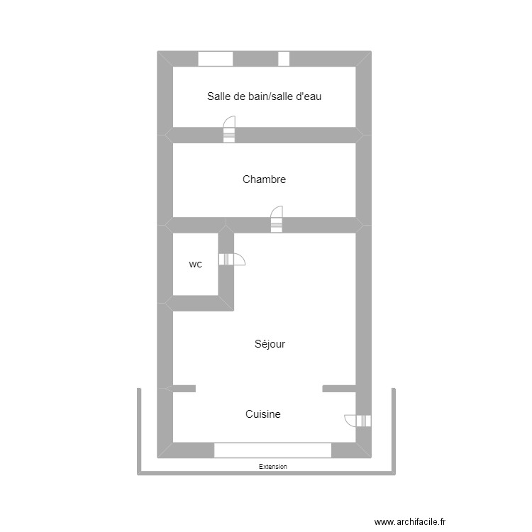 240162 HAMON. Plan de 4 pièces et 18 m2