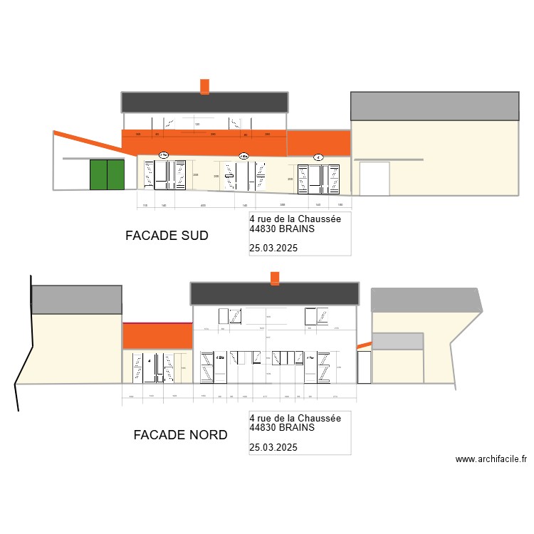 GOTRO FACADE SUD. Plan de 13 pièces et 230 m2