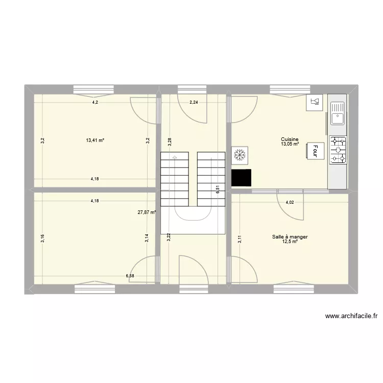 Palmiers 1. Plan de 6  et 143 m²