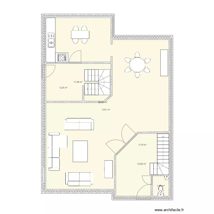 projet devoir exercice travail. Plan de 7  et 191 m²