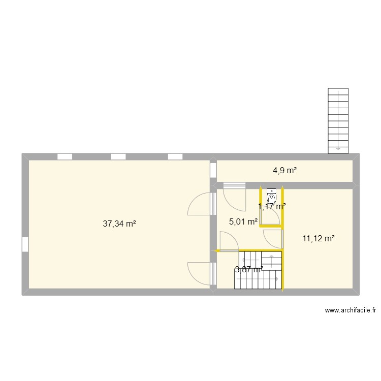 R+1 BEAULIEU. Plan de 6 pièces et 63 m2