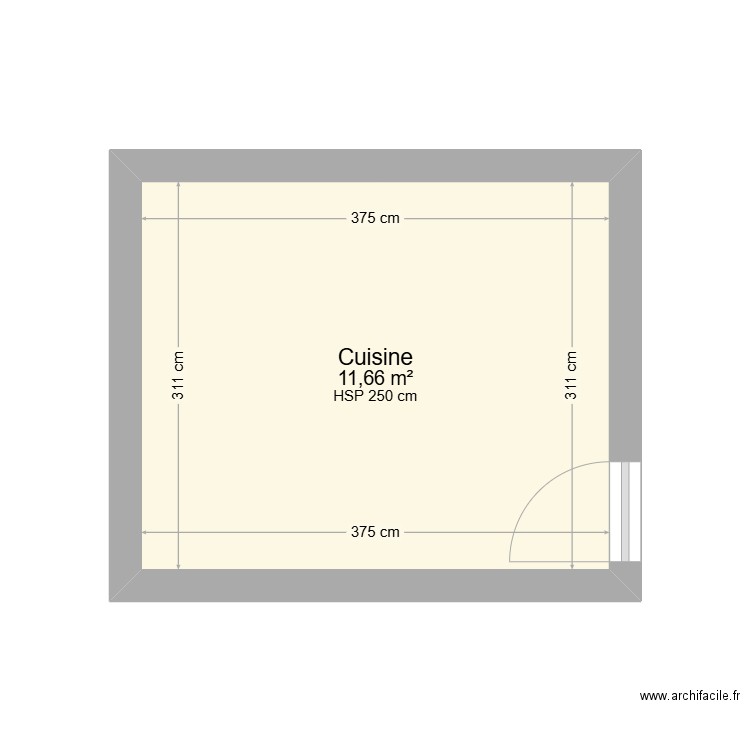 PLAN LICATA CUISINE RDC. Plan de 1 pièce et 12 m2
