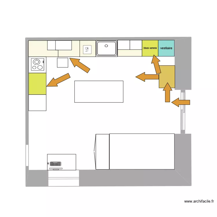 PLAN LABO BPF flux. Plan de 1 Pièce et 26 m²